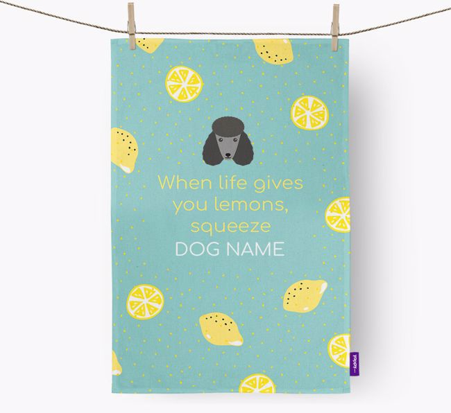 Personalised 'When Life Gives You Lemons' Tea Towel with {breedFullName} Icon